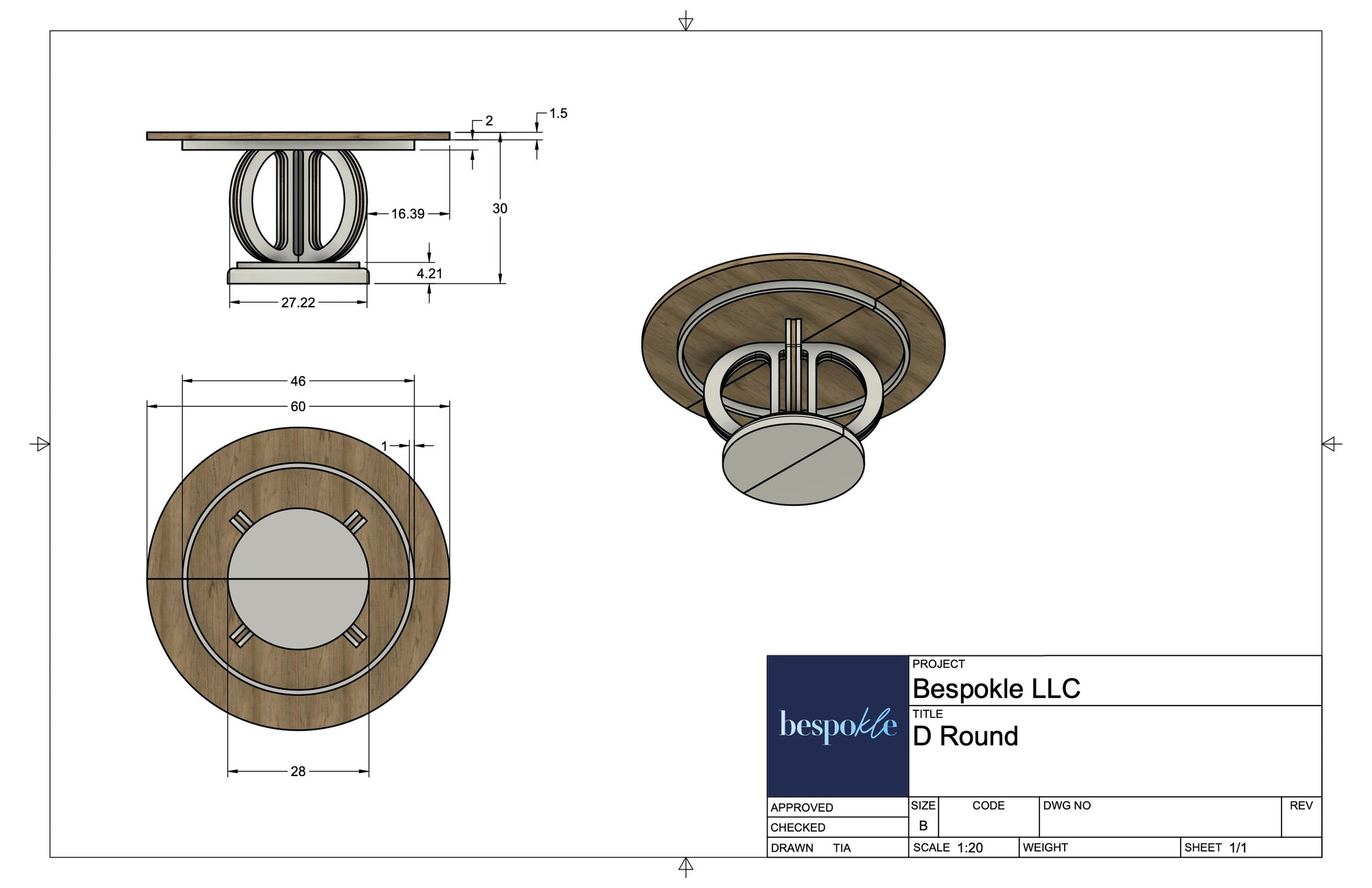 D Pedestal Table