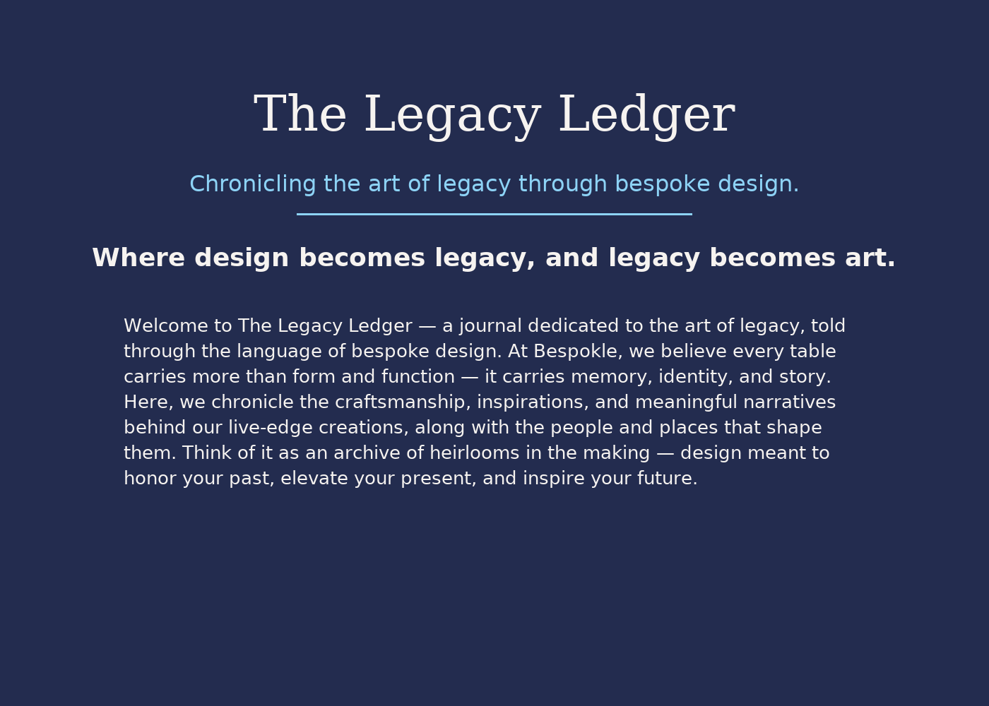 Legacy Ledger header