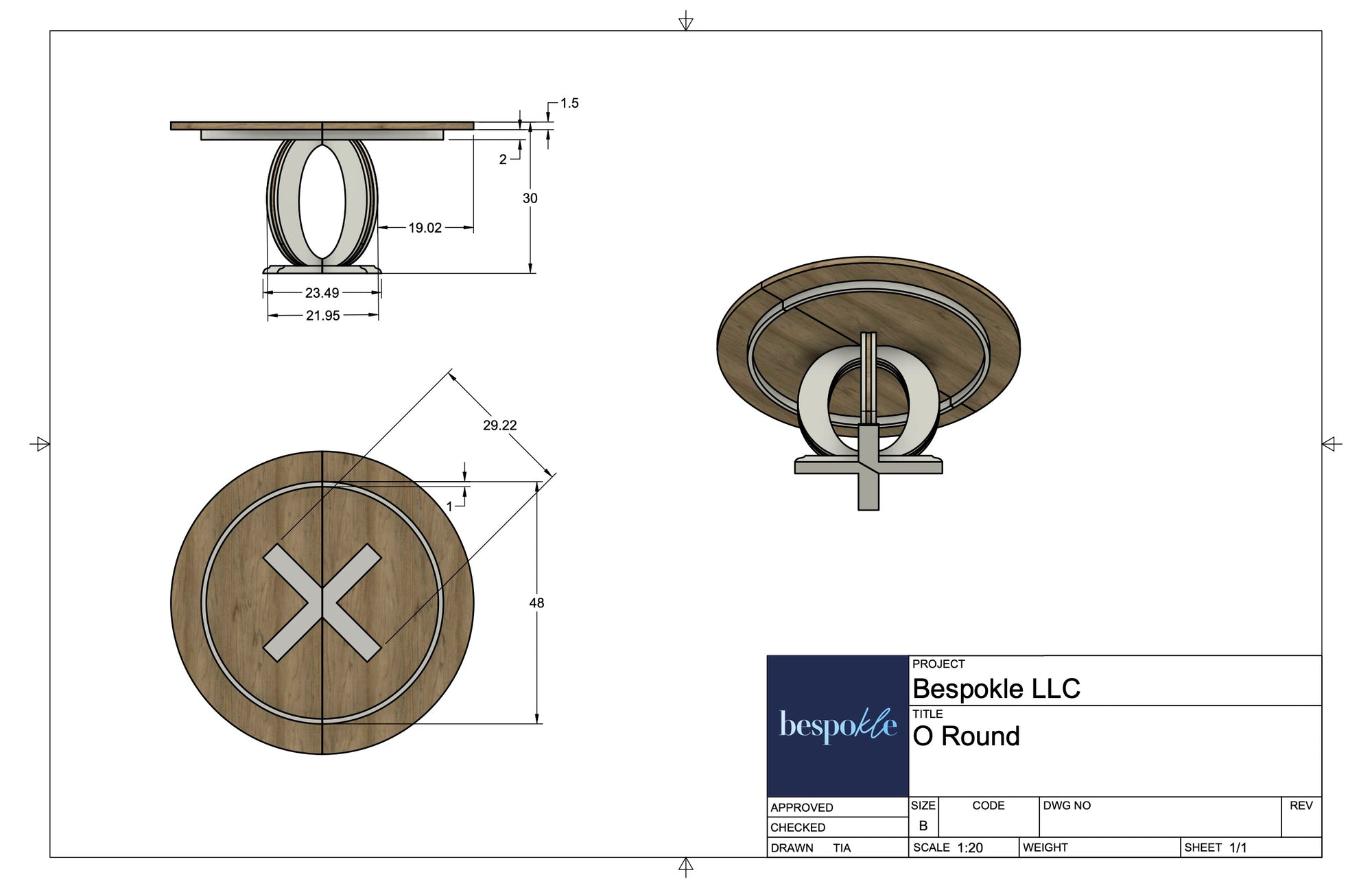O Pedestal Table