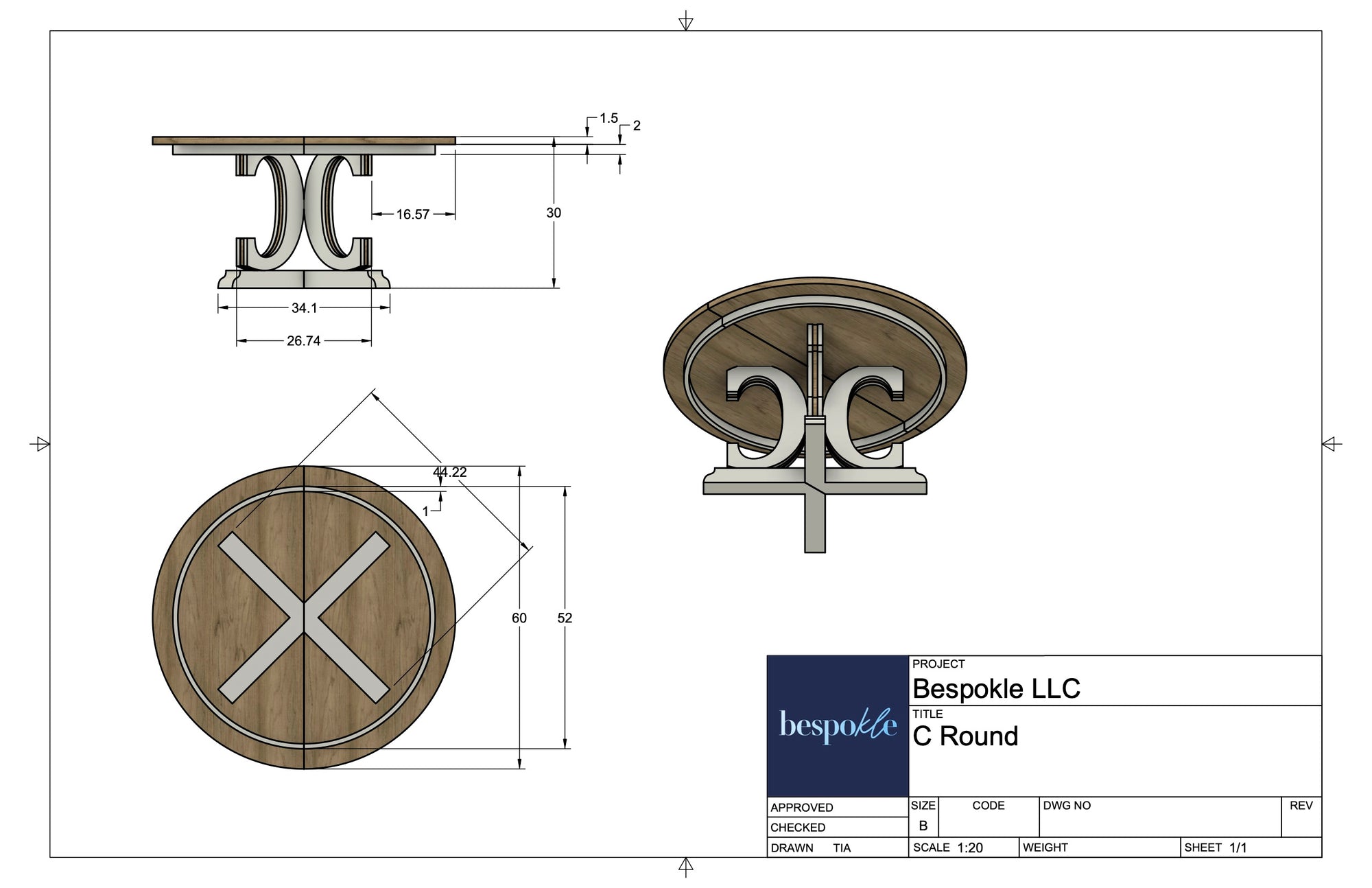 C Pedestal Table