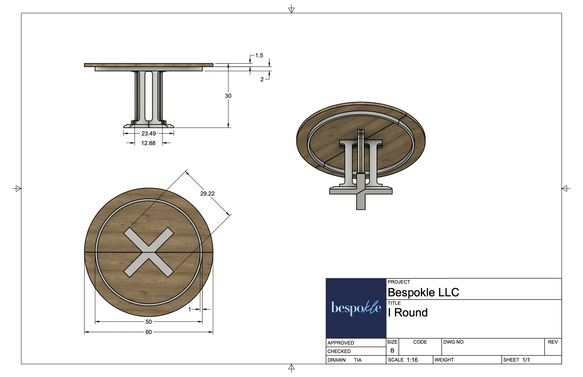 I Pedestal Table