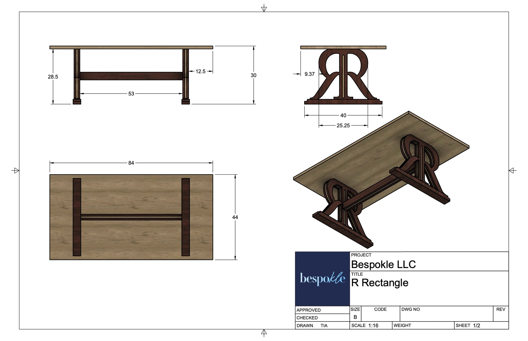 R Rectangle Table