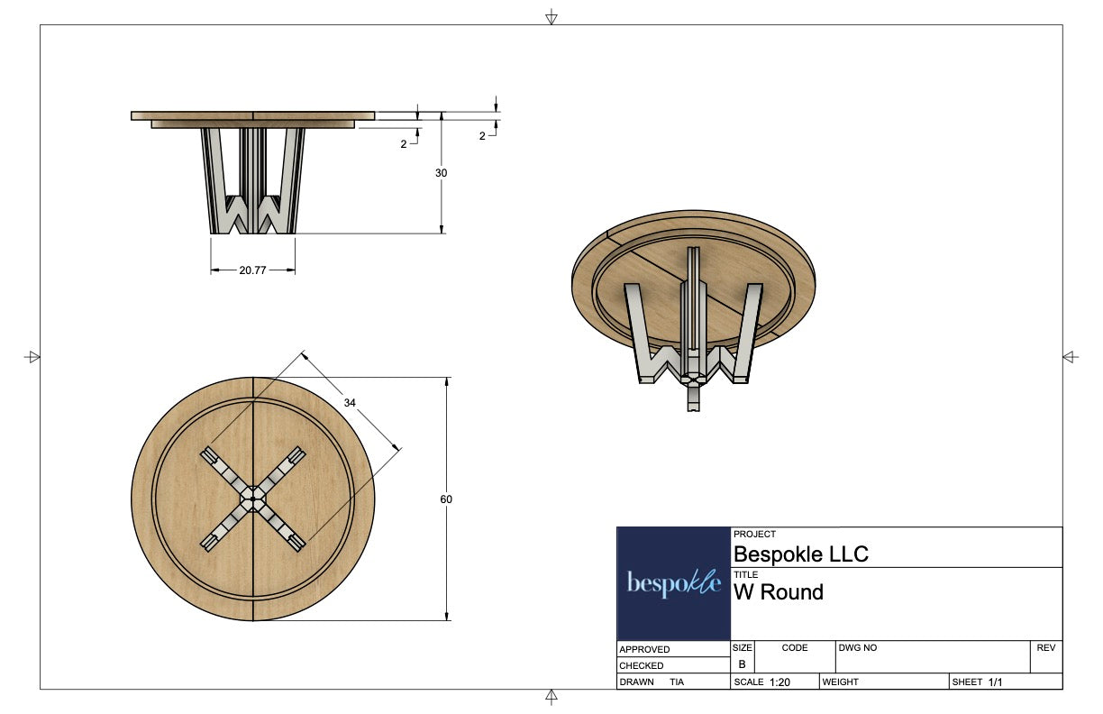 W Pedestal Table